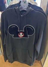 Disney Parks Walt Disney World Mickey Mouse Ear Hat Pullover Hoodie Black Sz L