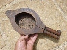 RARE MOULE A BEURRE ANCIEN EN CHENE OUTIL D'ART POPULAIRE DECOR FLORAL PUR JUS