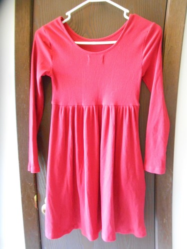 GIRLS OLD NAVY LONG SLEEVE RED RIBBED KNIT SWING DRESS SIZE L(10-12) - Picture 6 of 6