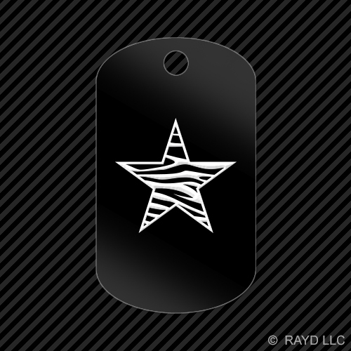 Zebra Print Star Keychain GI dog tag engraved many colors - Picture 1 of 12