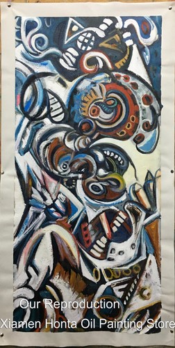 100% Handmade Canvas Oil Painting Reproduction,Birth by Jackson Pollock JP007 - Picture 2 of 2