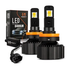 2PCS H11 LED Headlight/Fog Light High Low Beam Bulbs Dual Colors White Yellow