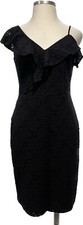 Lauren Ralph Lauren V-Neck Off Shoulder Lace Sheath Dress Black Size 14 NWT