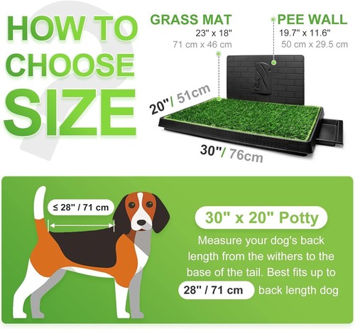 Large Dog Pet Potty Training Pee Pad Mat Puppy Tray With Grass Indoor Pee Wall - Picture 6 of 12