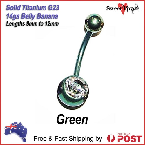 Titanium G23 Solid Banana 14ga Body Piercing Jewellery Bar Ring Belly Navel - 第 21/24 張圖片