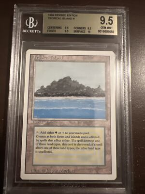 Revised Tropical Island BGS 9.5 Graded Magic MTG (9.5, 9.5, 9.5