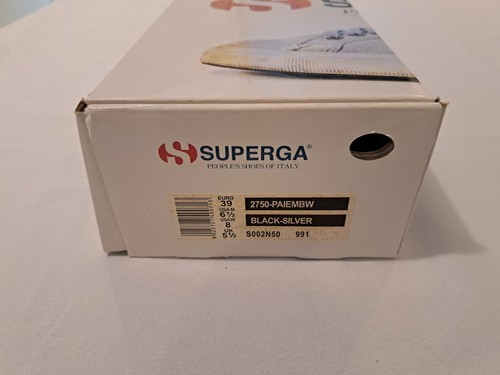 SUPERGA Sneaker Freizeit-/Alltagsschuhe Pailletten schwarz-silber Damen Gr. 39 - Bild 8 von 8