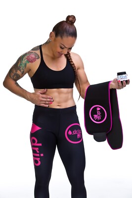 dripRx Waist Trimmer Band - Trainer Belt - PINK Size M $28 Value! Sweat HARD!