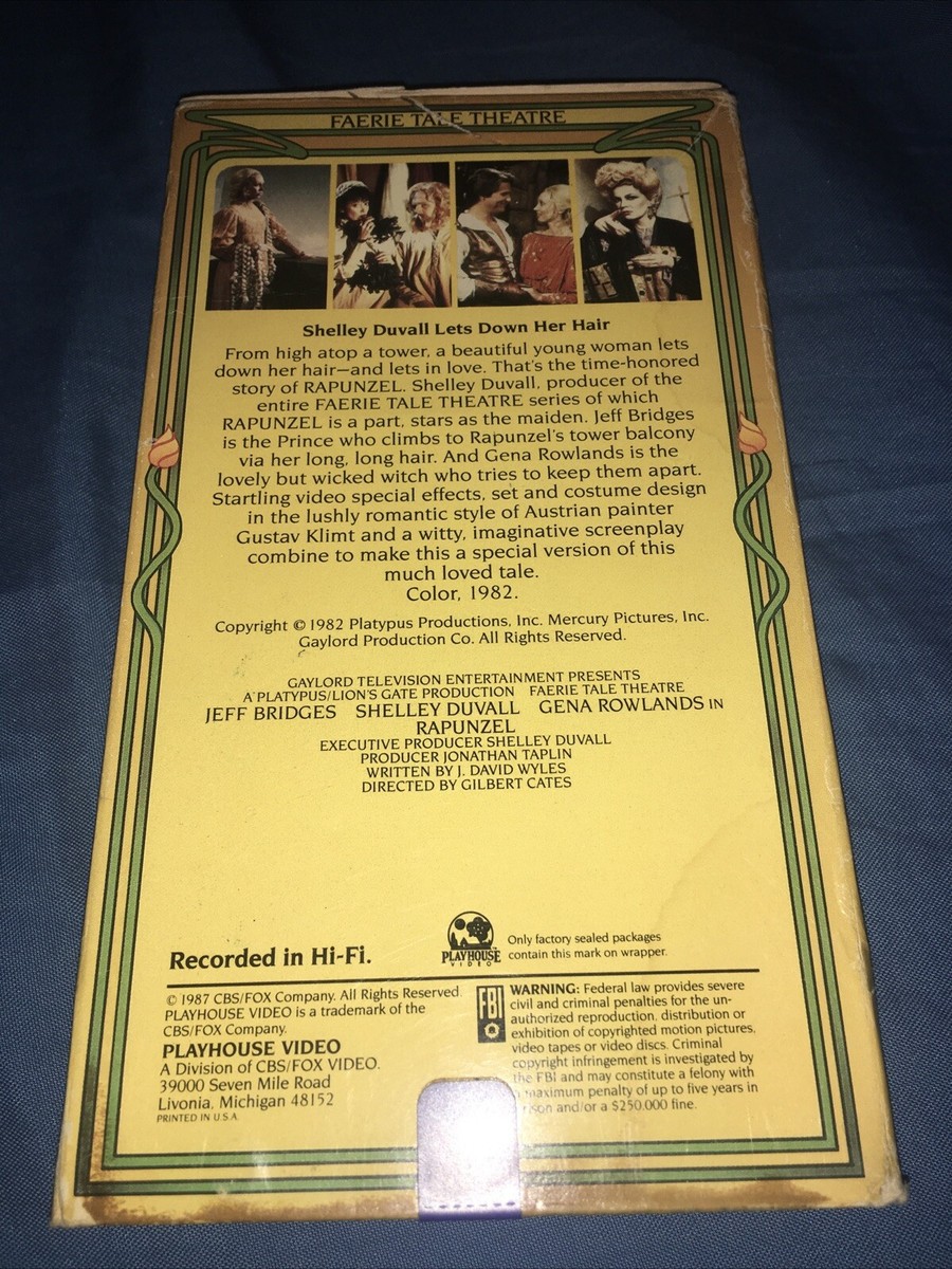 Faerie Tale Theatre - Rapunzel (VHS, 1990) Shelley Duvall