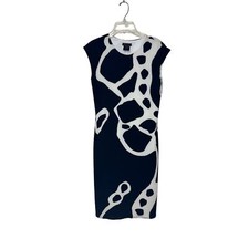 Eva Varro Black White Geometric Party Formal Dress Women's Size Small