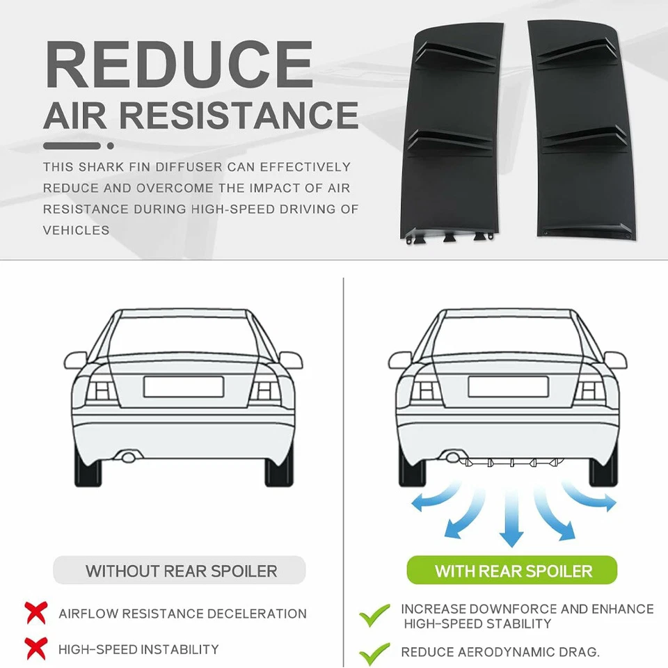 For 2013-2017 Honda Accord 10 Fins Rear Bumper Diffuser Spoiler Lip Splitter - Изображение 2 из 4