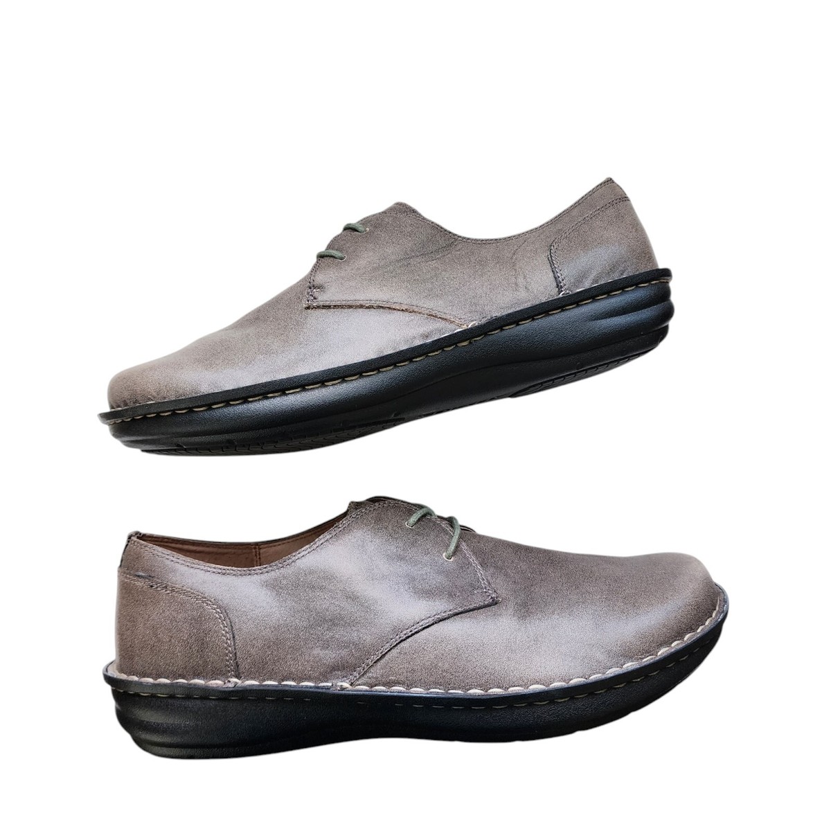 Alegria \'Liam\' AM-LIA-170 Drifted Gray Leather Lace Up Oxfords - Men\'s 47 US 13 Alegria  main image 3