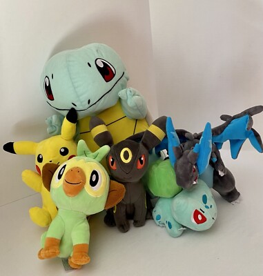 Pokemon Plush Lot of Mega Charizard X Japan Squirtle Umbreon Grookey  Pikachu