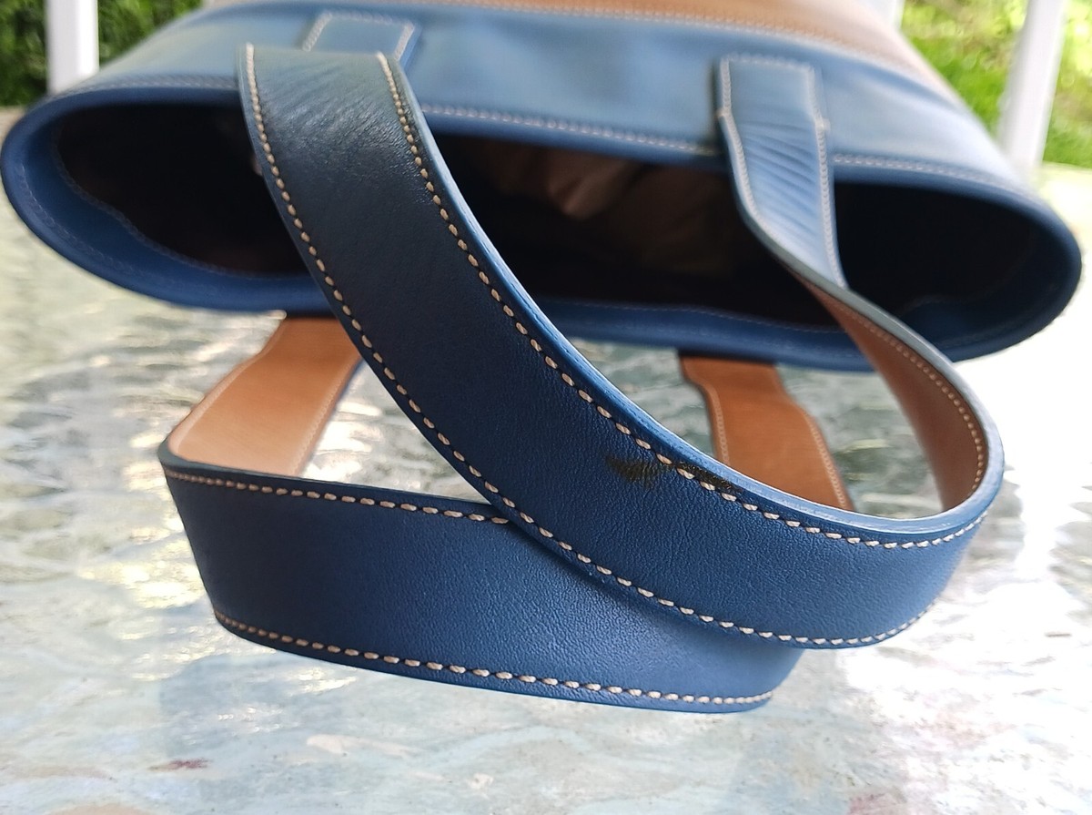 Coach 9348 Rugby Brown & Blue Stripe Vintage Tote/Shoulder