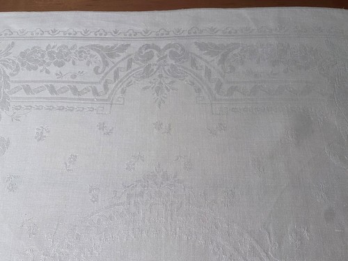 2 Vintage French Linen Damask Napkins XL Hand Monogram LP From France 26 X 30.5" - Picture 7 of 9