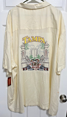 HARD ROCK CAFE Tampa Florida Casino Men Button Stitched Rayon Shirt 3XL NEW TAG