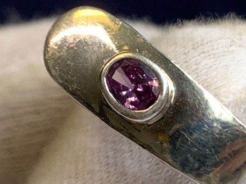 Sterling Silver Ring 5.44g Fine Jewelry Amethyst Color Stone Size 8.5 Band - 第 23/24 張圖片