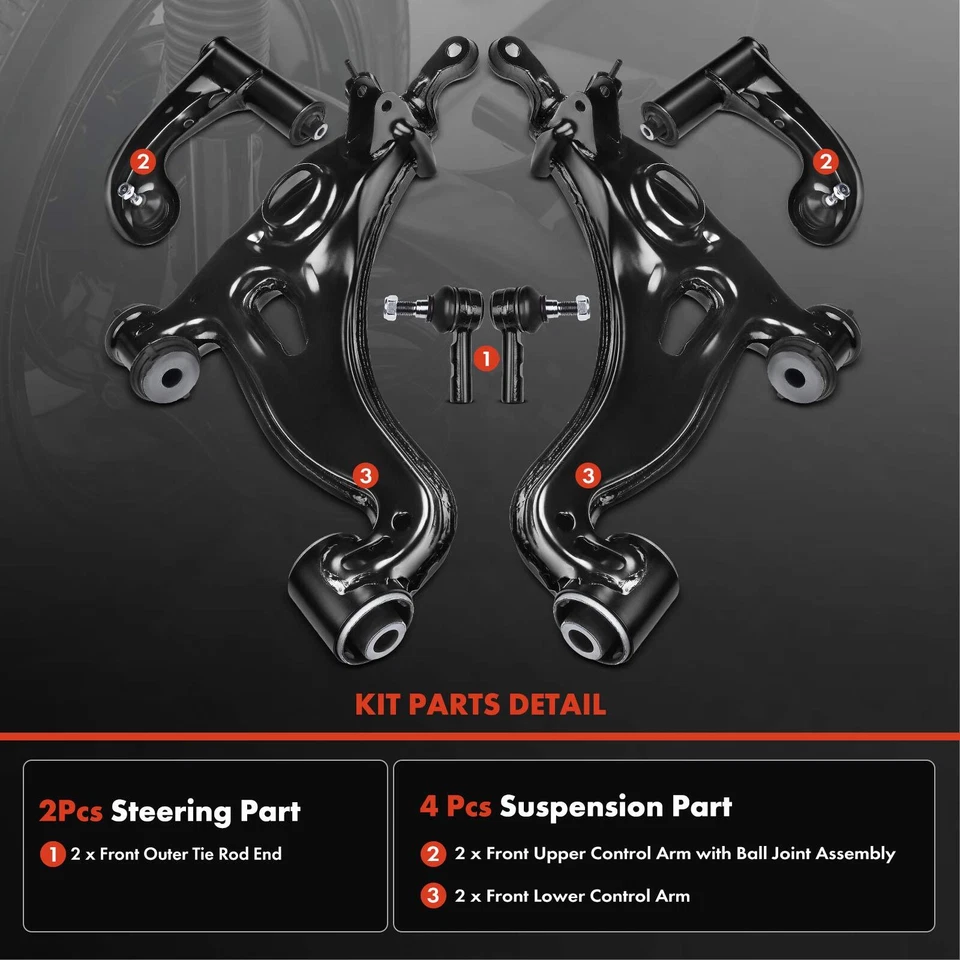 6x Brazos de control inferiores superiores delanteros para Mercedes-Benz C220 C230 SLK230 CLK55 AMG Foto 3 de 4