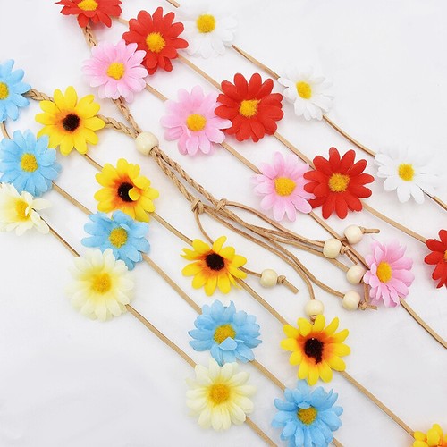 Fascia da donna fiore stile bohémien floreale girasole corona margherita copricapo - Foto 10 di 16