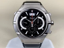 *Rare* Piaget Polo FortyFive Flyback Chronograph GMT Titanium Watch w/ B&P