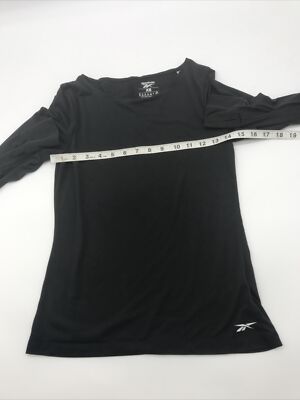 Reebok T-shirt Long Sleeve Women X-Small Black Logo…#15903