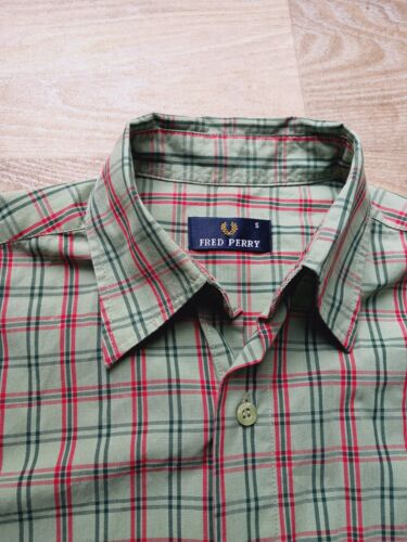 Camicia uomo Fred Perry manica lunga verde a quadri - taglia small - stile mod retrò - Foto 3 di 16