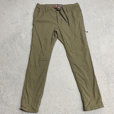 686 Everywhere Pants Mens 34 Green Hiking Merino Wool Lined