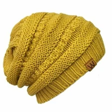 Wrapables Slouchy Winter Beanie Cap Hat, Yellow