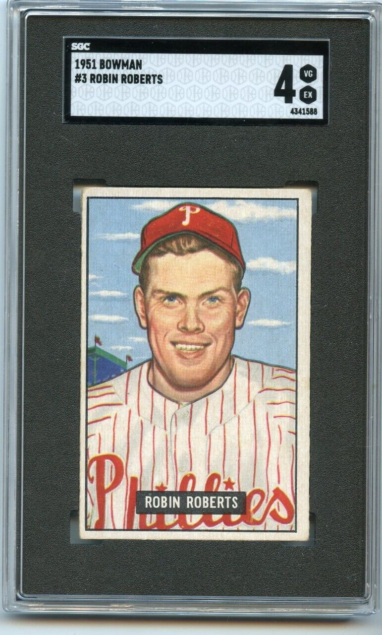 1951 Bowman Robin Roberts Philadelphia Phillies #3 💥💥🎆 SGC Graded 4