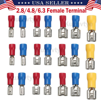500/50Pcs Female Quick Disconnect Spade Terminals , Insulated Crimp Connectors
