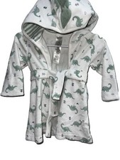 Infant Boys Hooded Robe Sz 0-9 Months Dinasour Print Just One You