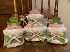 Diaper cake Trio Princess-Frog theme baby shower, gift, centerpiece