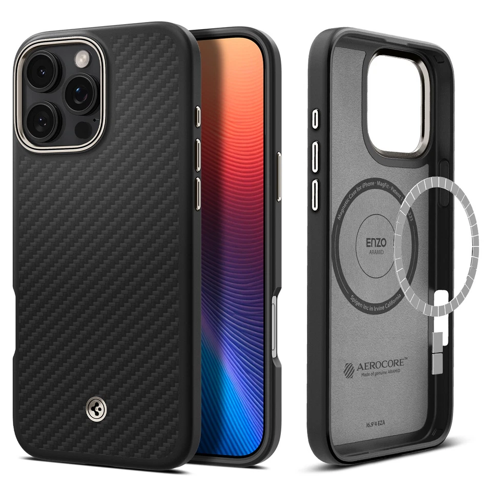 Funda de teléfono Spigen Enzo Aramida para iPhone 16 Pro Max / 16 Pro | Foto 2 de 2