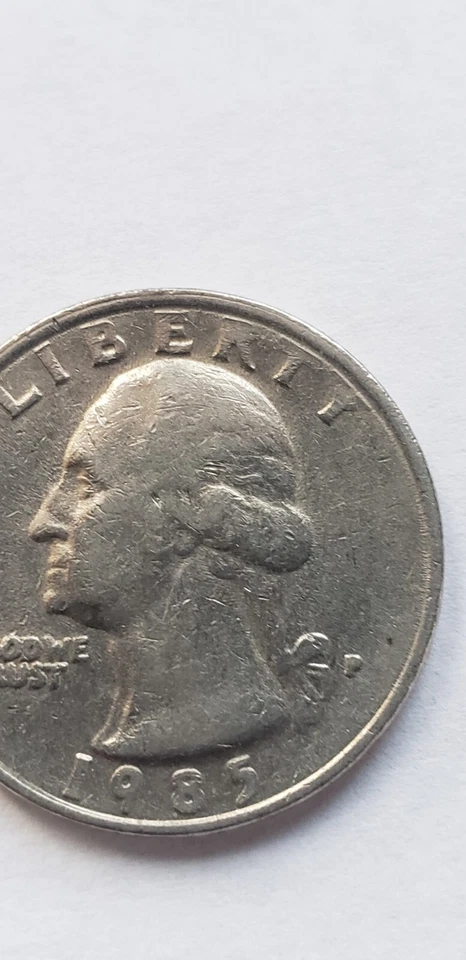 1985 P Quarter Errors - In God We Trust, Liberty, Light Strike,  filled P - Image 4 of 4