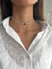 10 Ct Pear Cut Simulated Emerald Fancy Tennis Necklace 14k Yellow Gold Plated