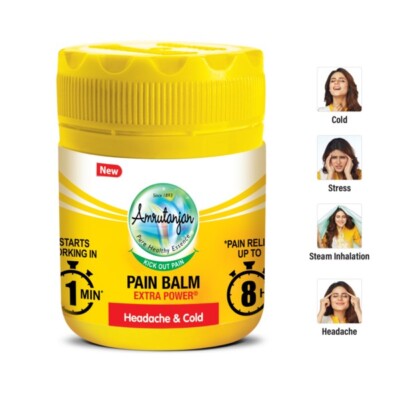 2xAmrutanjan Pain Relief Balm with Extra Power Helps Relieve Headache Cold 50ml