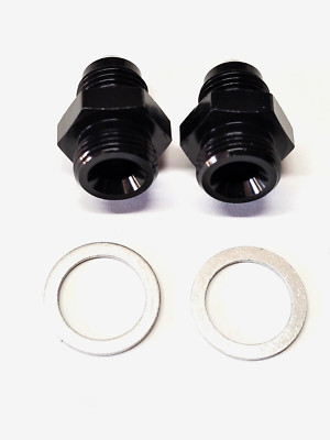 6an to 5/8-20 EDELBROCK CARBURETOR Fitting Black. (Set of 2)