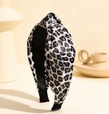 PU Faux Leather Leopard Print Headbands 2 Color Choices 