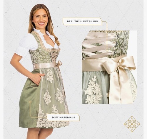 Bavaria Trachten Dirndl Women Traditional German Oktoberfest Dress Size Small - 第 3/4 張圖片