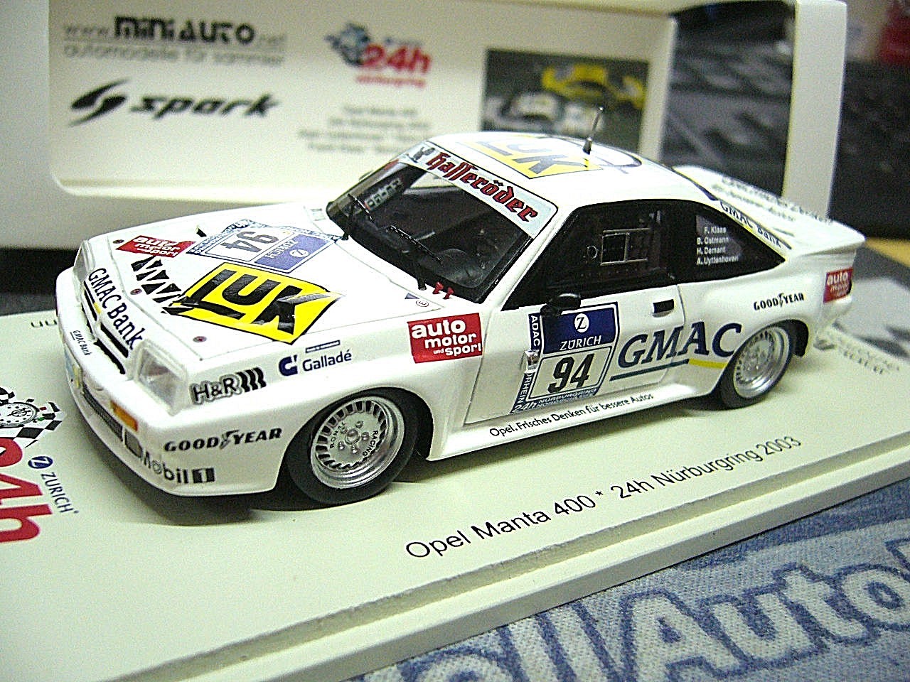 OPEL MANTA 400 GMAC 24 H Nurburgring 2003 94 Ostmann LUK Spark 1 300 Limit 1 43 OPEL MANTA 400 GMAC 24 H Nurburgring 2003 94 Ostmann LUK Spark 1 300 Limit 1 43
