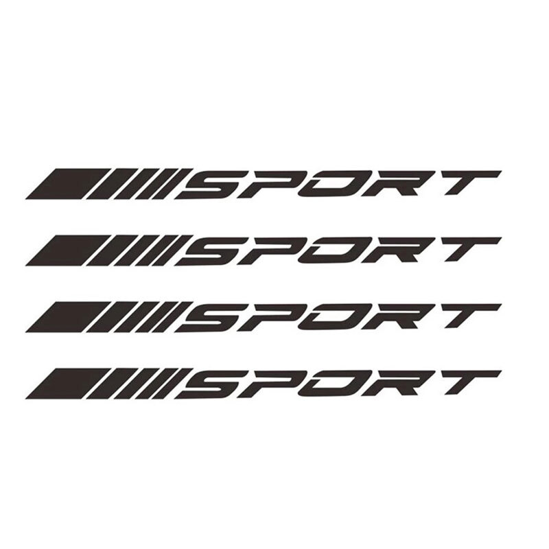 4Pcs Universal Car Wheels Rims Reflective Stickers SUV Emblem SPORT