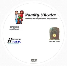 FAMILY THEATER - 517 Shows Old Time Radio In MP3 Format OTR On 1 DVD