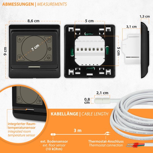 Raumthermostat Digital Thermostat Heizungsregler Touchscreen Fußbodenheizung - Bild 4 von 12