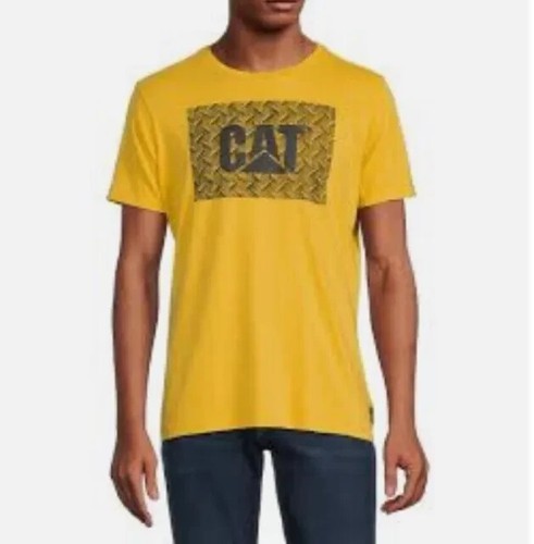 Caterpillar Herren Arbeit Diamond Plate Logo Grafik T-Shirt gelb
