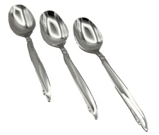 VTG Oneida Ltd. Wm. A. Rogers SHORELINE Glossy Stainless Demitasse Spoons (3)