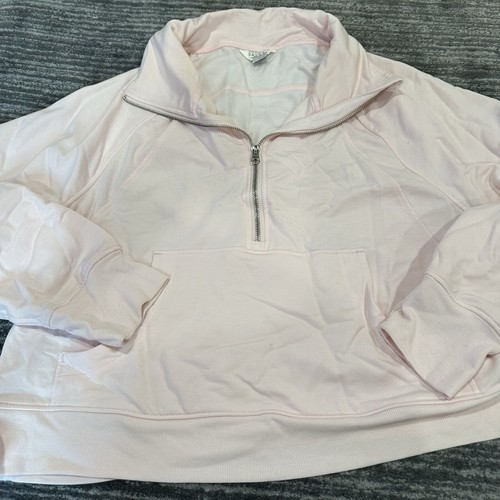 Danskin Sweatshirt Womens XL 1/4 Zip Pockets Athletic Pink Athleisure Pull Over - Picture 2 of 12