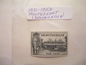 One 1951-1953 Montserrat Postage  Stamp - 1 Denomination