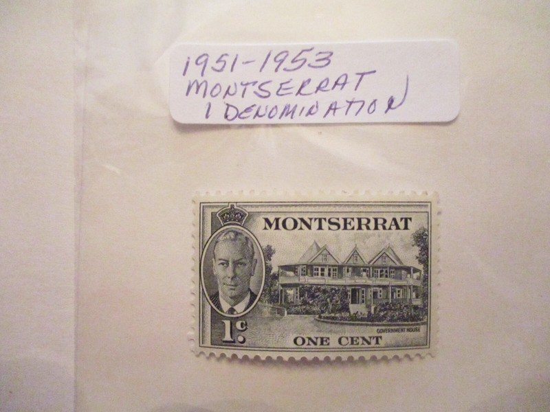 One 1951-1953 Montserrat Postage  Stamp - 1 Denomination