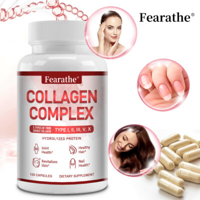 Collagen Complex for Women Collagen Protein Types I,II,III,V,X, Anti-Aging