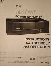 Hafler Dh-200 Owners Service Assembly Manual Power Amplifier Photocopy